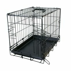 Duvo Cage En Fer Pliable 2 Portes Tirroir Plastic Noir - M - 76x48x54cm