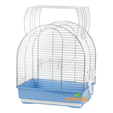 Domus Molinari Cage Oiseaux "Monica" Chromée Pour Perruches - 51x35x59cm