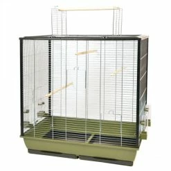 Duvo Cage Pour Oiseaux "Natural Fiona" Vert Olive/zinc - 78x48x81,5cm