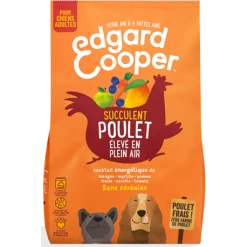 Croquettes Adult Poulet Frais élevés En Plein Air, Aux Bananes Plantains, Mangues, Carottes Et Pois 12kg - Edgard Et Cooper