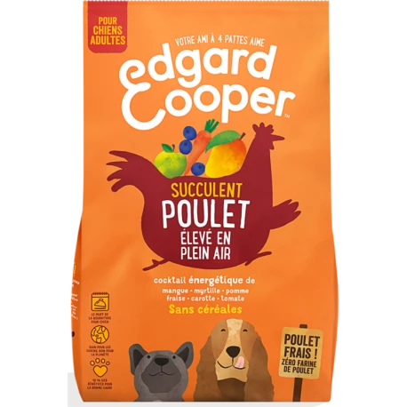 Croquettes Adult Poulet Frais élevés En Plein Air, Aux Bananes Plantains, Mangues, Carottes Et Pois 2,5kg - Edgard Et Cooper