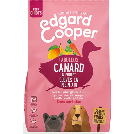 Croquettes Puppy Canard & Poulet Frais Élevés En Plein Air 7kg - Edgard Et Cooper