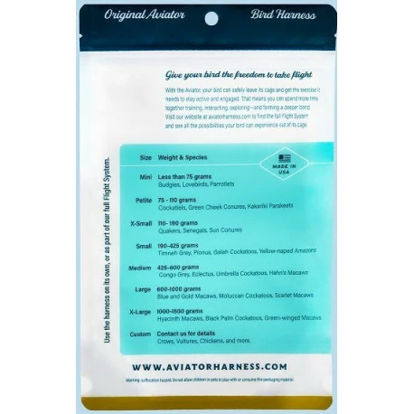 Harnais Pour Perroquets Aviator - Medium/Rouge - Image 3