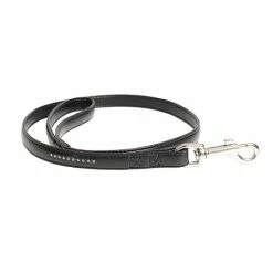 Duvo Laisse Crystal Chic Cuirette Noir - 100cm/12mm