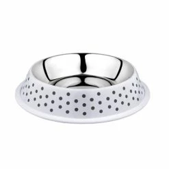 Duvo Mangeoire Deco Fix Dots Blanc 2100ml - XL - 32,3x32,3x6,1cm