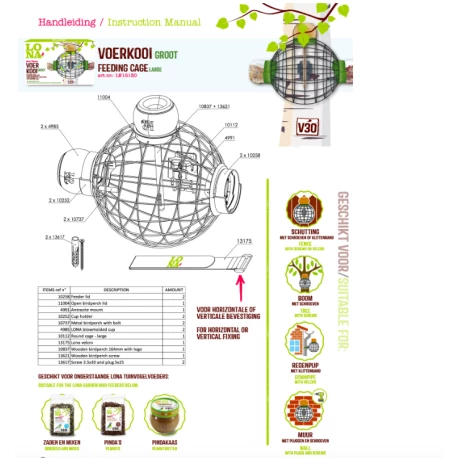 Mangeoire Lona "Voerkooi V30" - Vert - 42x27cm - Image 2