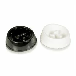 Duvo Mangeoire Mélamine Glossy Anti-glouton Noir/blanc 1100ml - M - Ø16,5cm