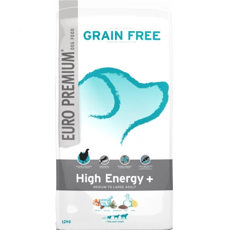 Euro Premium Medium To Large Adult High Energy+ 12kg