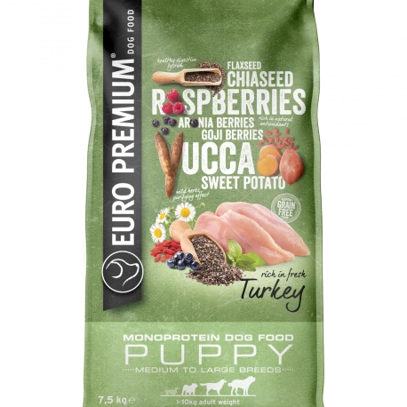 Euro Premium Medium To Large Puppy Turkey 7,5kg