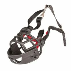 Duvo Muselière Caoutchouc Noir/rouge Xlarge