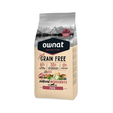OWNAT Just Grain Free Canard Pour Chien 14kg