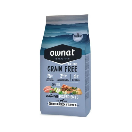 OWNAT PRIME Grain Free Senior Sans Céréales Au Poulet & Dinde Pour Chien âgé 12kg
