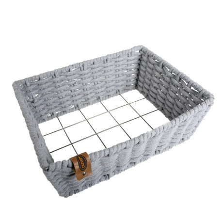 Duvo Oyster Panier Rectangulair En Corde Coton Gris 45x34x16cm - Image 2