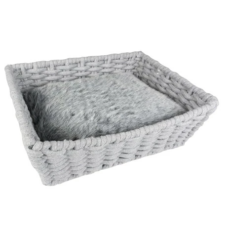 Duvo Oyster Panier Rectangulair En Corde Coton Gris 45x34x16cm